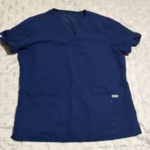 Figs Navy Blue Women's Short Sleeve Top